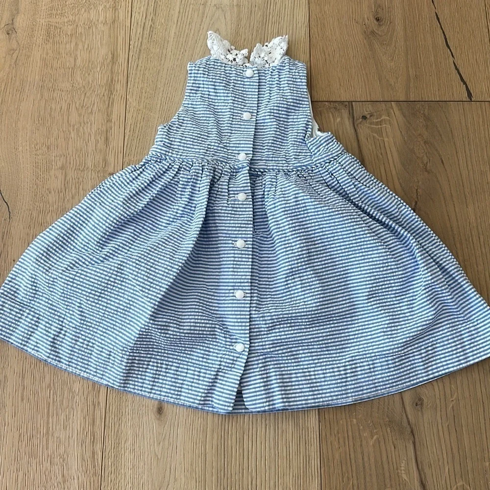 Ralph Lauren striped blue dress girls 12m classic